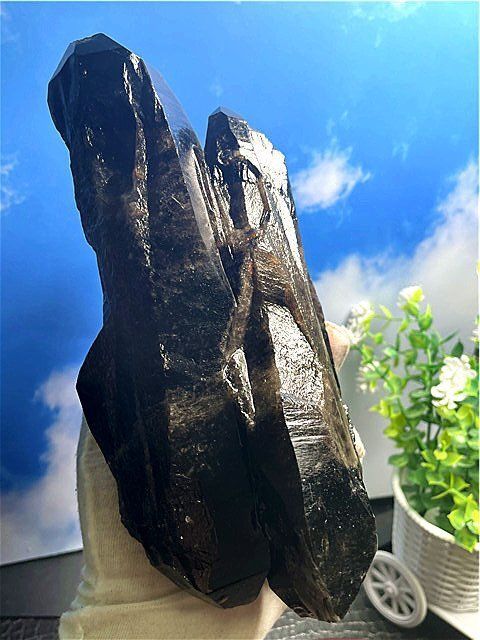 2725g AAA級【魔除け】◇天然モリオン(黒水晶）クラスターB91C6
