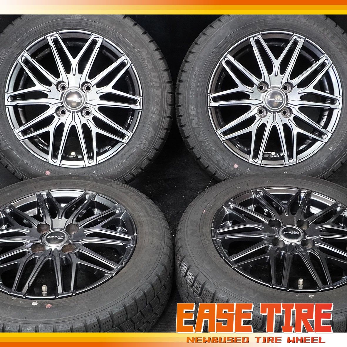 バリ山 23年製 スタッドレス SIBILLA 14in 5.5J +42 100 4H ノーストレックN5 165/65R14 タンク パッソ ルーミー ソリオ