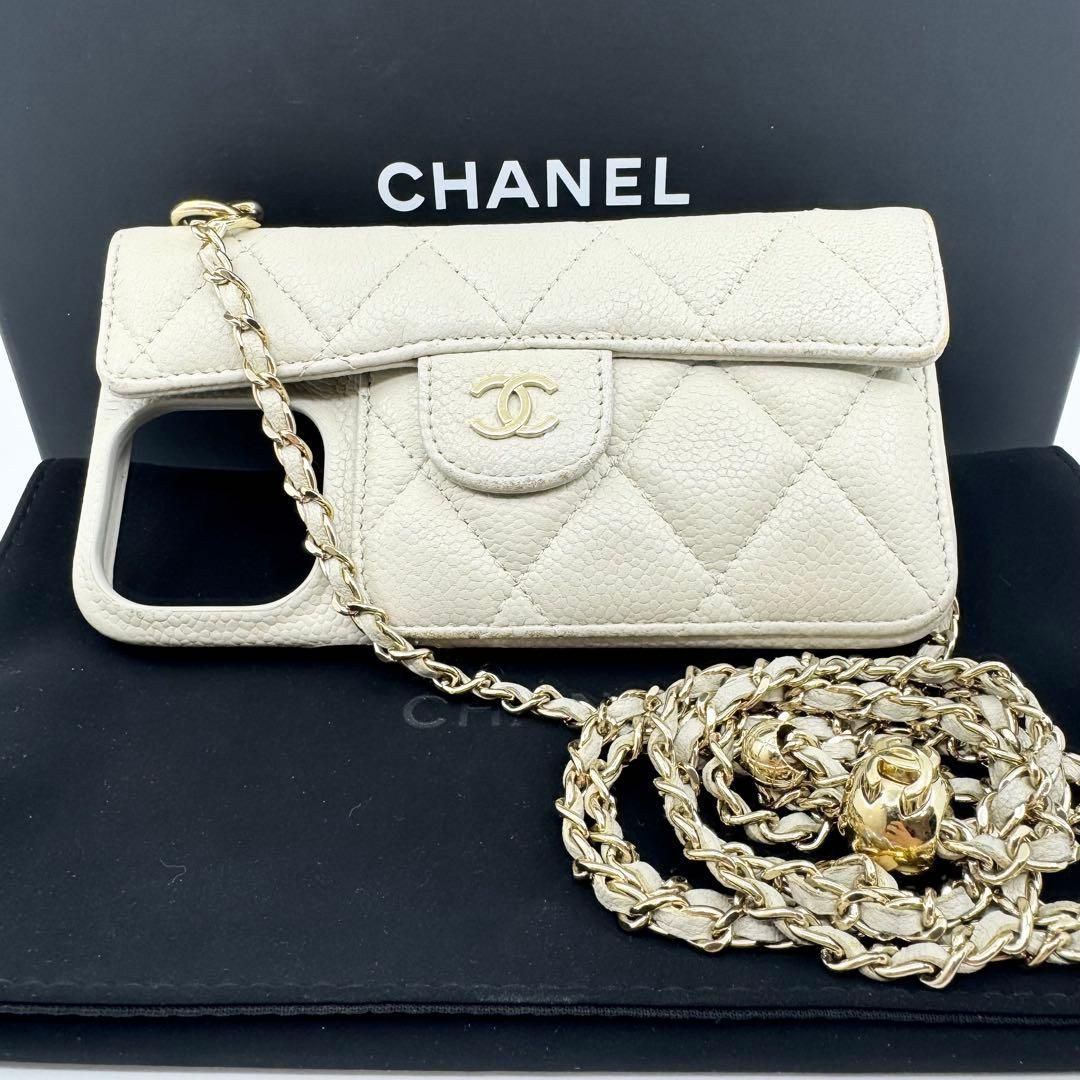 美品】CHANEL iPhone 15PRO MAX ケース キャビアスキン - メルカリ