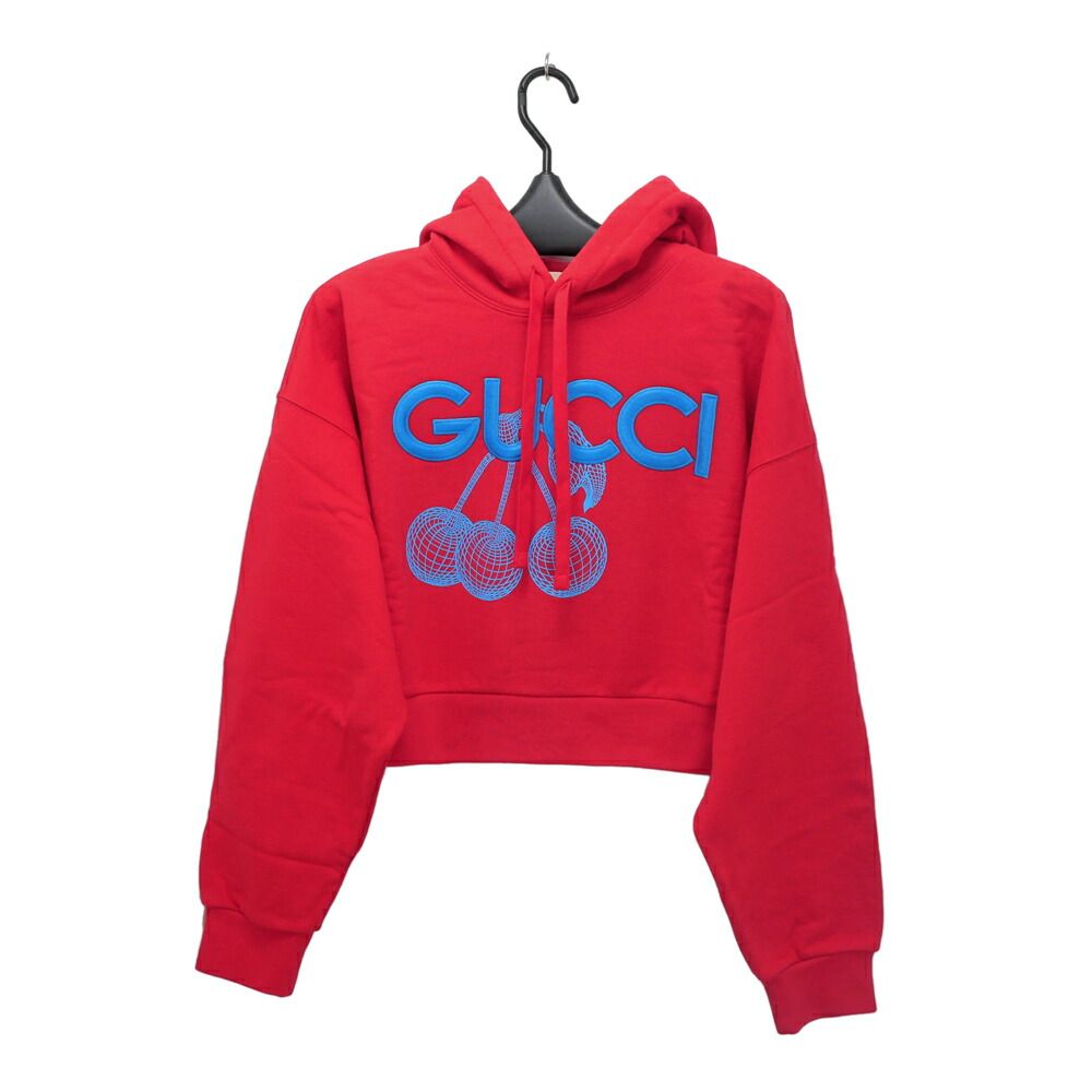 [Meito] Gucci Short Hooded Sweatshirt Red Red M Size 776910 Women's Women's Apparel Clothing