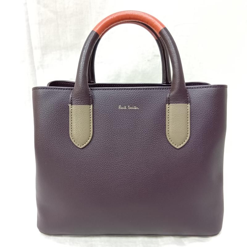 ポールスミス 2way バイカラーハンド ショルダー バッグ purple×orange