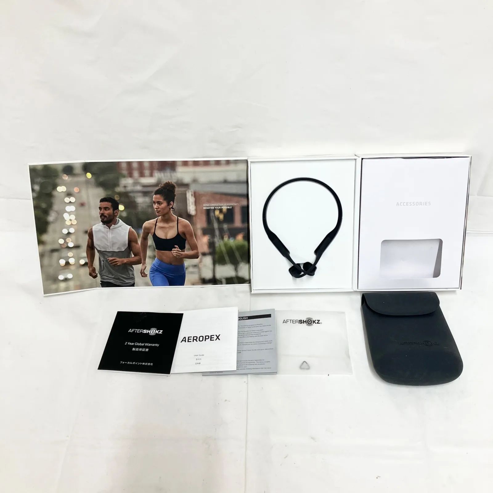 AFTER SHOKZ 骨伝導ワイヤレスイヤホン Black AS800 説明書付き 本体 