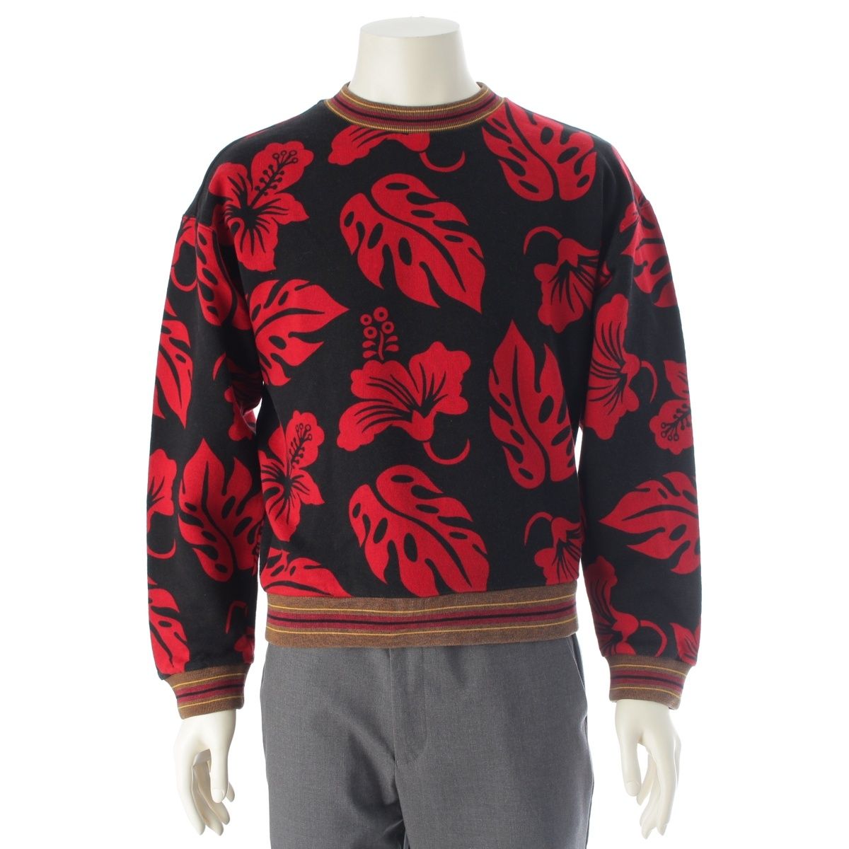 14SS PRADA ハイビスカス モチーフ スウェット UJL794 プラダ 14SS ハイビスカス モチーフ スウェット 花柄 UJL794 ブラック