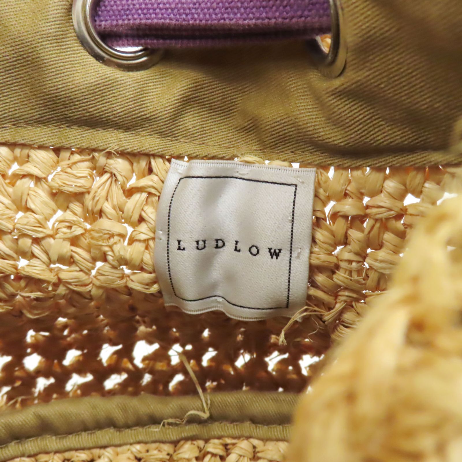 ラドロー LUDLOW カゴバッグ レザー ラフィア WE26393 LUDLOW ラドロー 