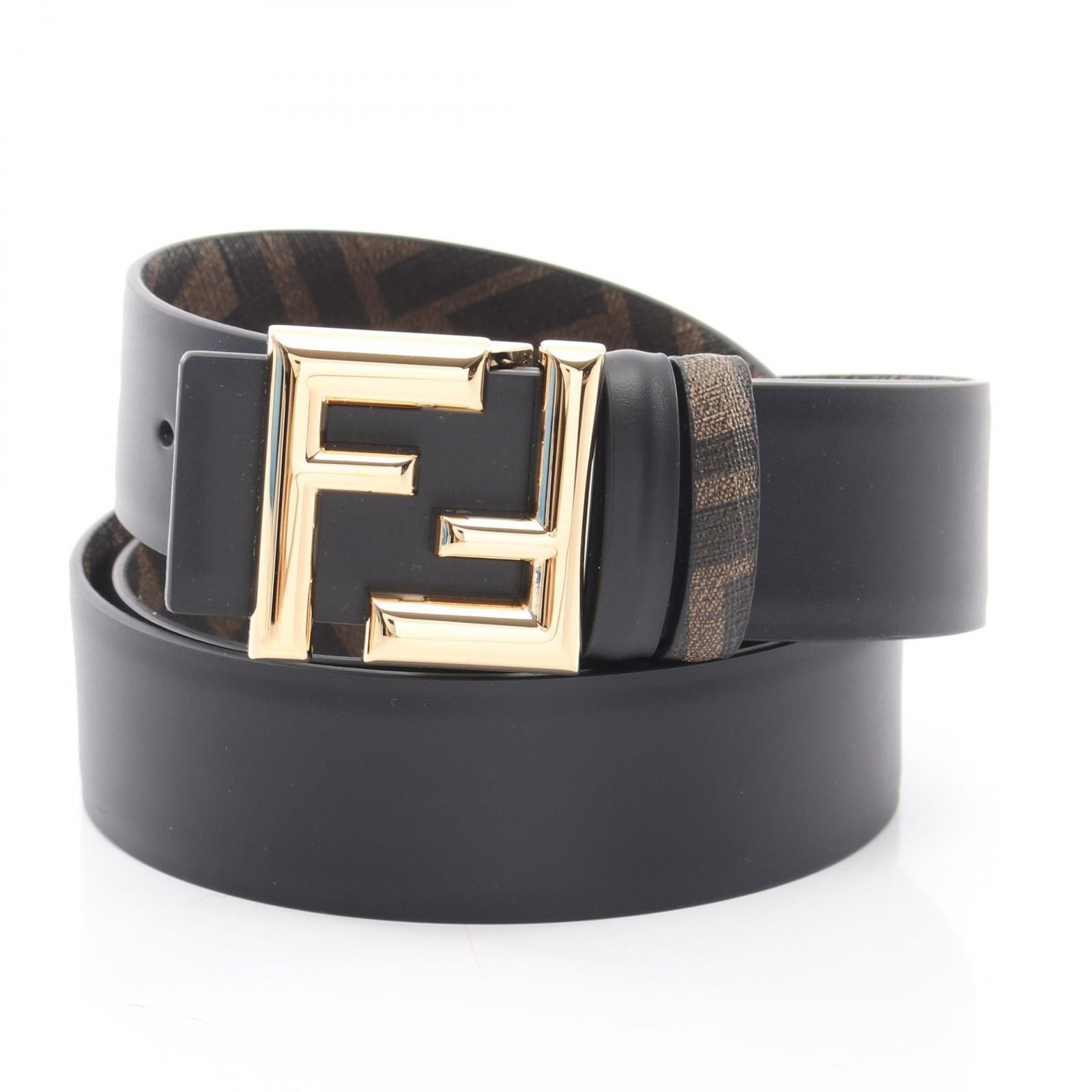 フェンディ FENDI ベルト ラウンド FFベルトズッカ リバーシブル