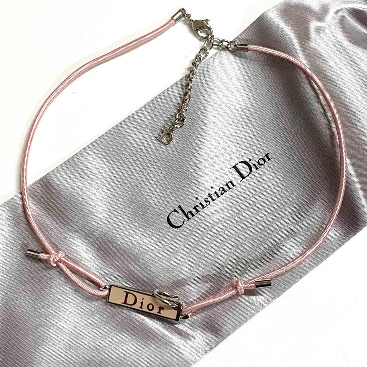【Christian Dior 】クリスチャンディオール /ロゴプレート チョーカー /ネックレス