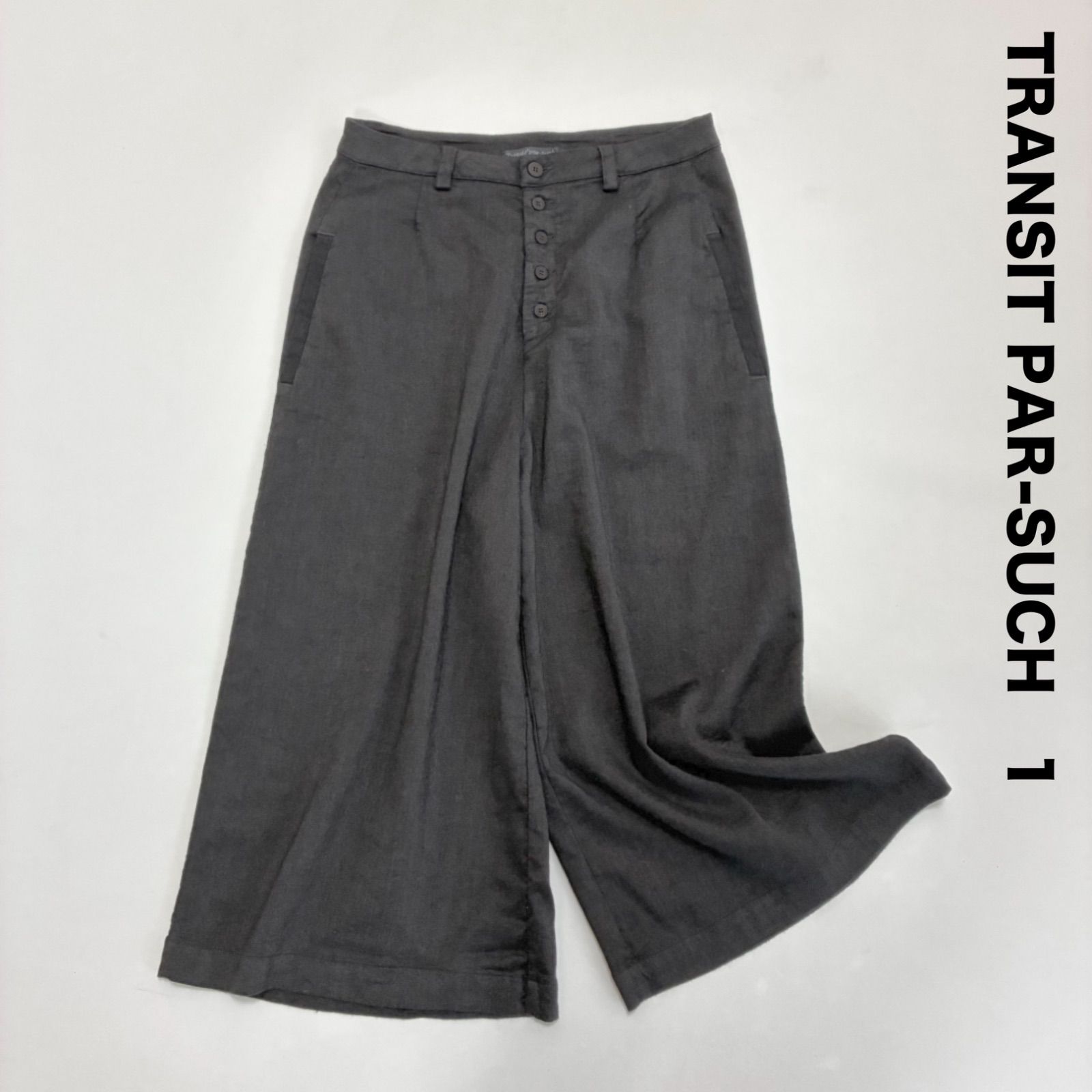 TRANSIT PAR-SUCH トランジットパーサッチ☆リネン混ワイドクロップド