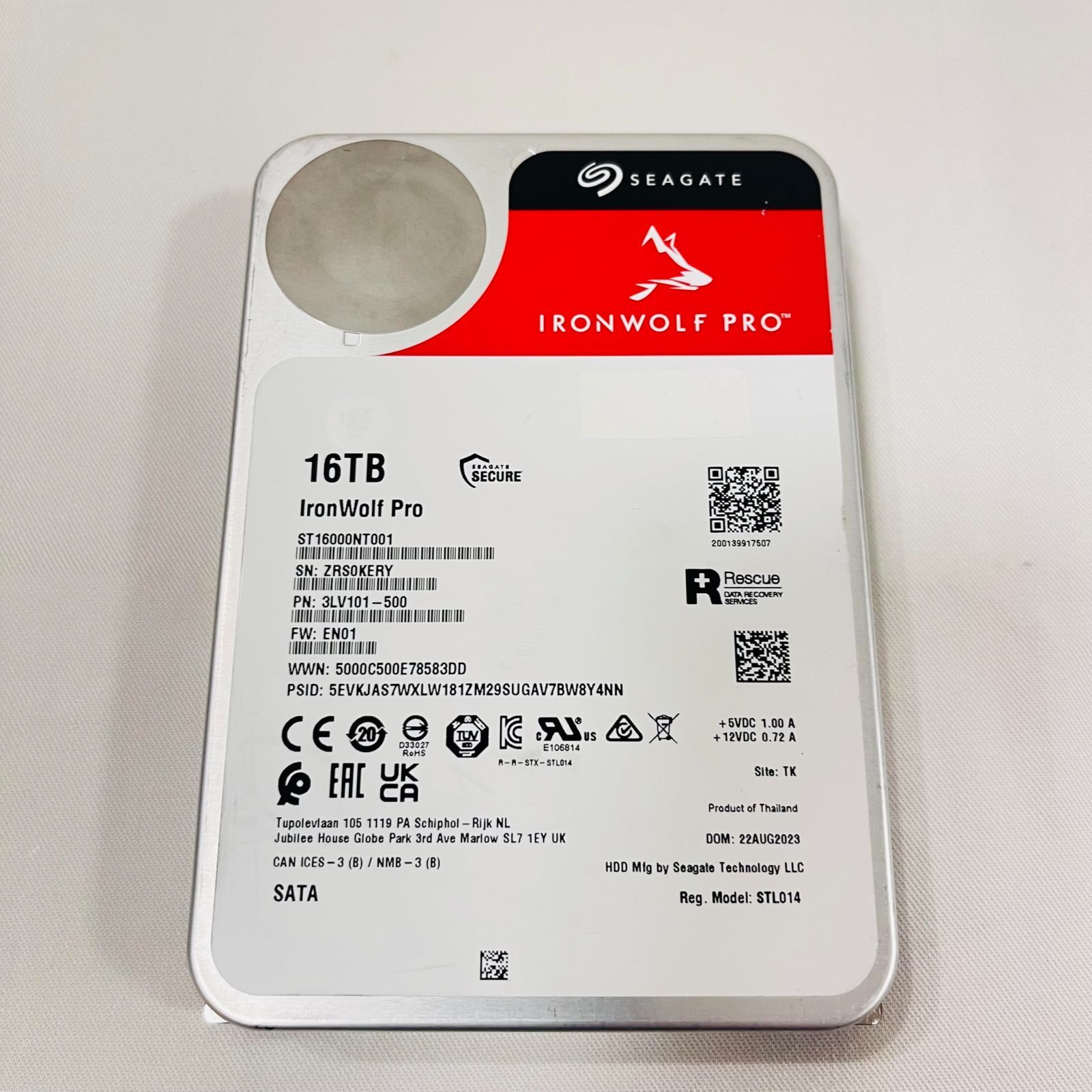 Seagate IronWolf Pro 3.5インチ 16TB 内蔵 ハードディスク HDD CMR ST16000NT001 No3024