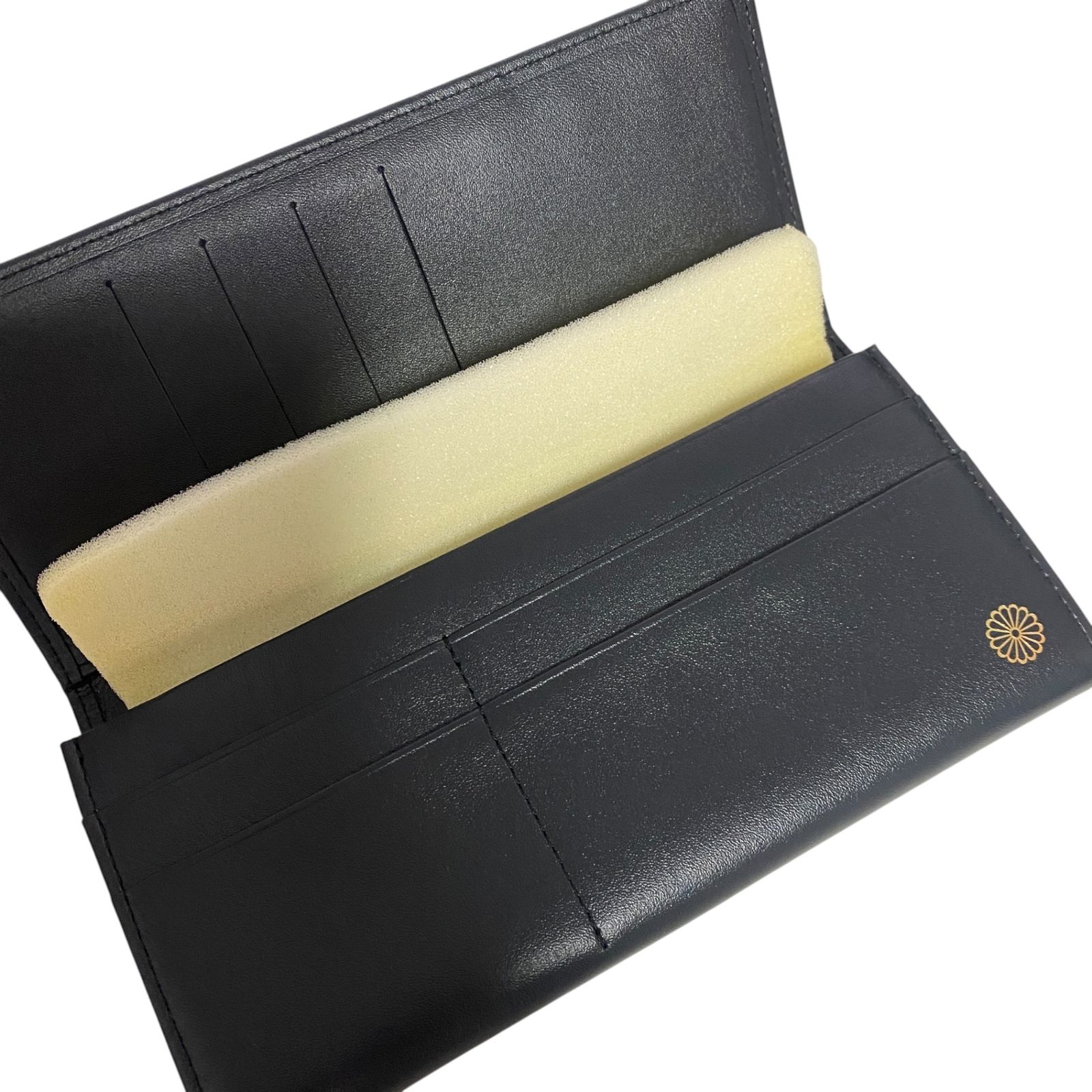 皇居 皇居菊の御紋 長財布 ブラック 黒 【未使用】箱有 A10015RK