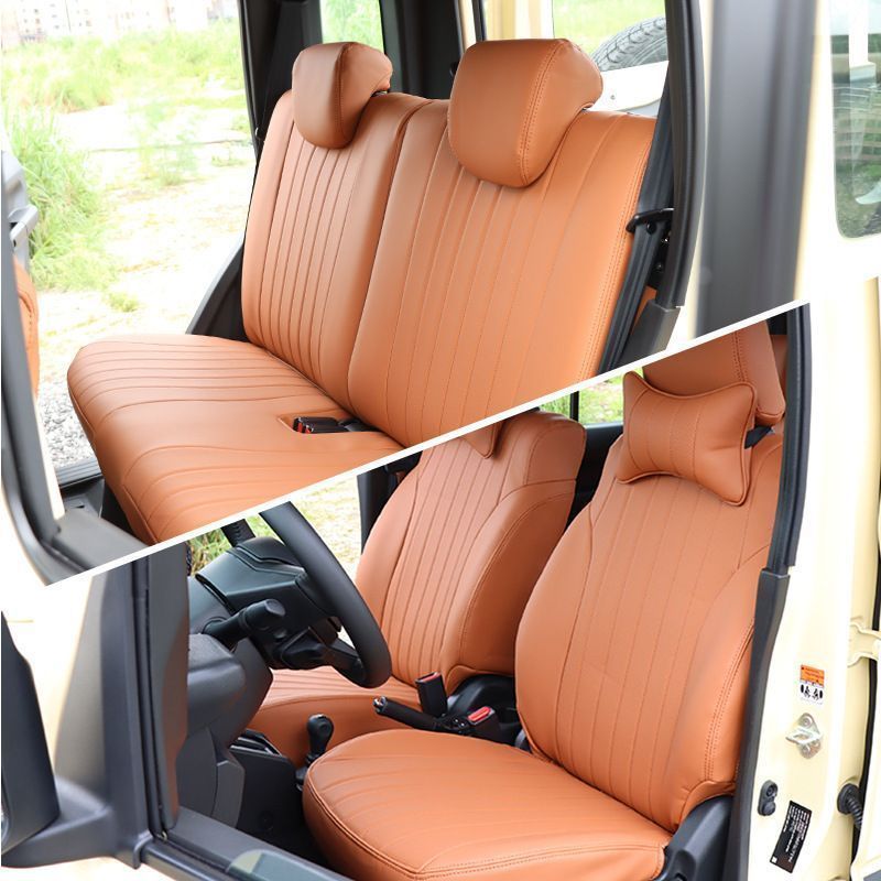 スズキ ジムニー 5ドア / ノマド (Suzuki Jimny 5 Door / Nomade) JC74 JB74xl 2023+ 専用 レザー製 フルカバーシートカバー 高級感 フィット感抜群 防水 防汚 耐摩耗性 快適 おしゃれ ドレス