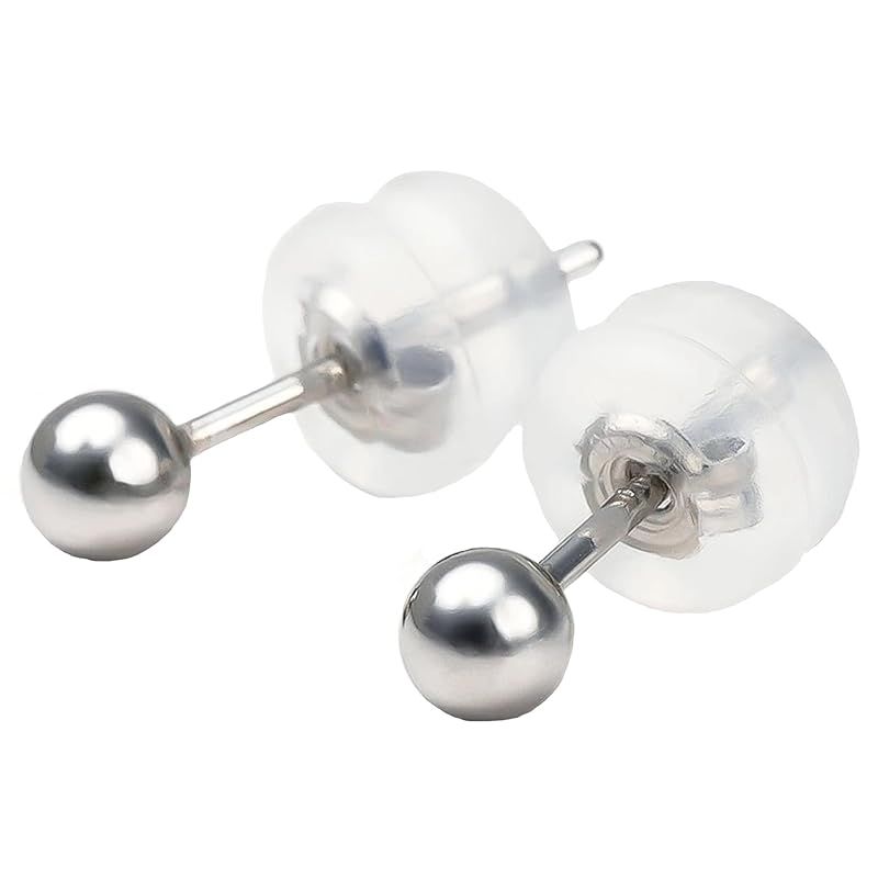 PLUSTER ピアス K10 つけっぱなし 両耳 3mm (金属アレルギー対応 本物) 丸玉 10金 ホワイト (ギフト ボックス セット)/レディース メンズ ジュエリー アクセサリー 誕生日 プレゼント 0