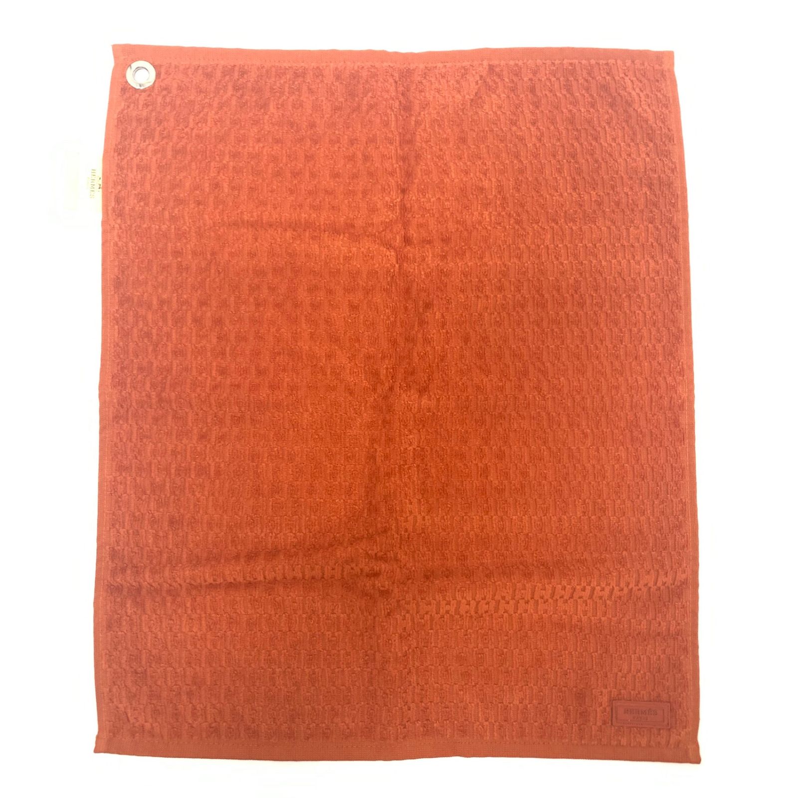 【未使用】タグ付き エルメス オレンジ タオル 未使用品 HERMES エルメス タオル タグ付き Hロゴ オレンジ 箱付き