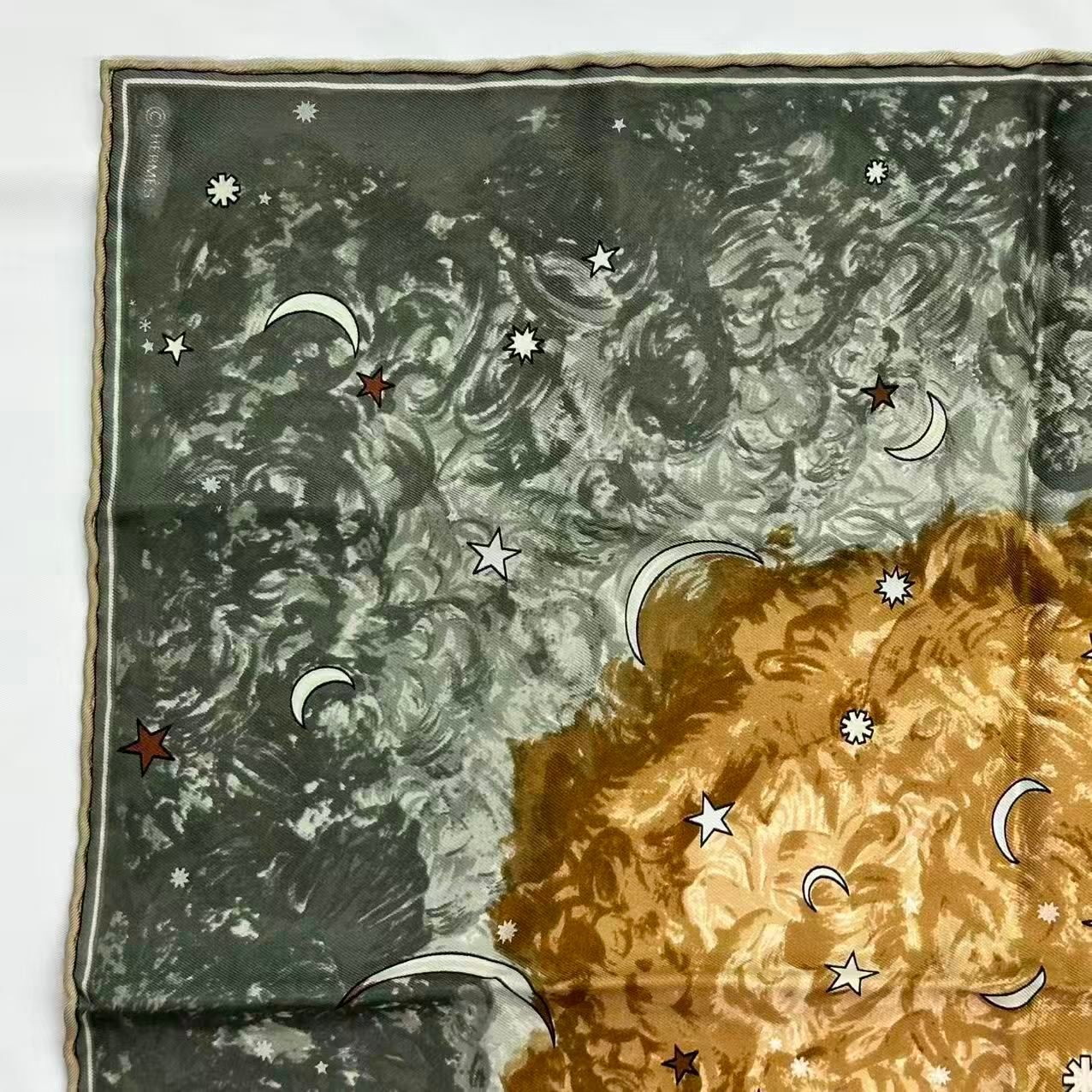 HERMES エルメス スカーフ シルク L'Annee des Etoiles星の年 ダーク