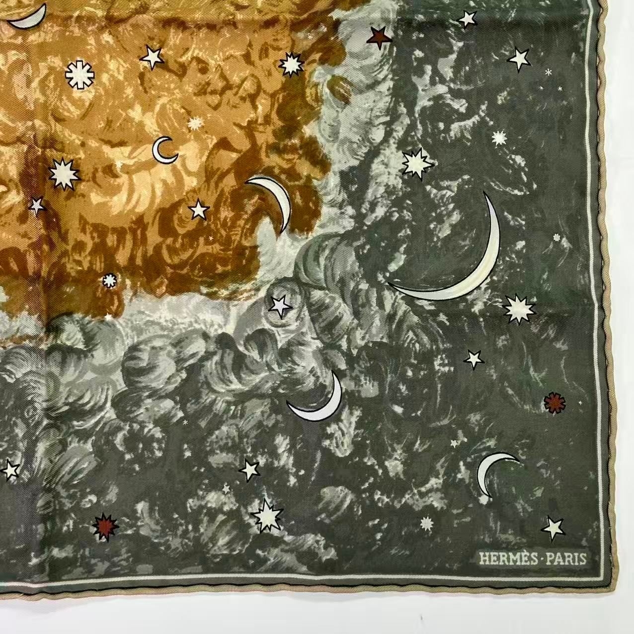 HERMES エルメス スカーフ シルク L'Annee des Etoiles星の年 ダーク