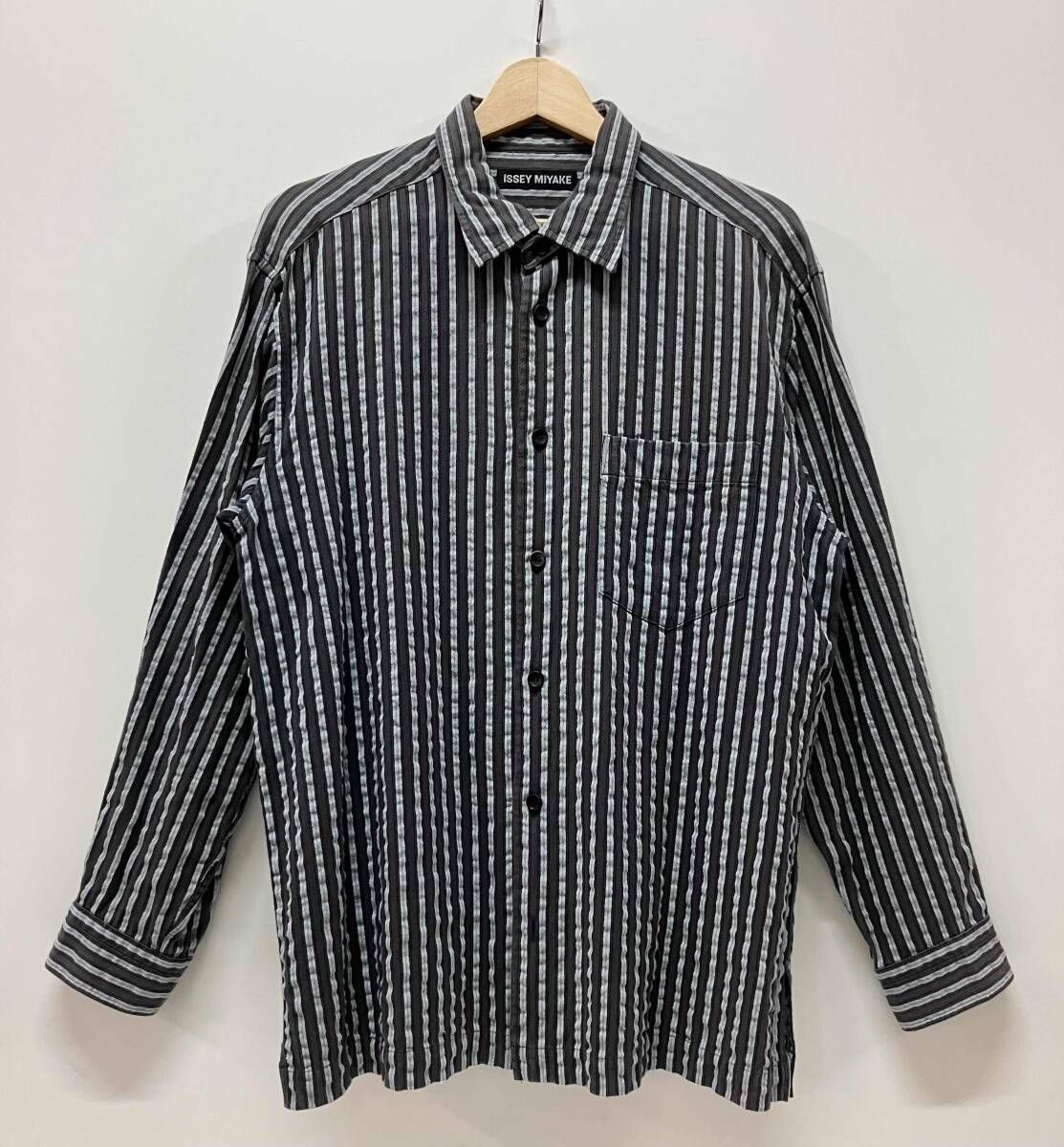 ISSEY MIYAKE イッセイ ミヤケ ME63FJ151 長袖シャツ ストライプ