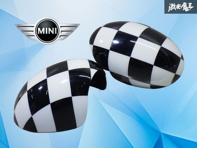 【破損なし】ミニクーパー R55 R56 R57 ドアミラー サイドミラー カバー ホワイト × ブラック 左右セット BMW MINI純正 505255 / 505256