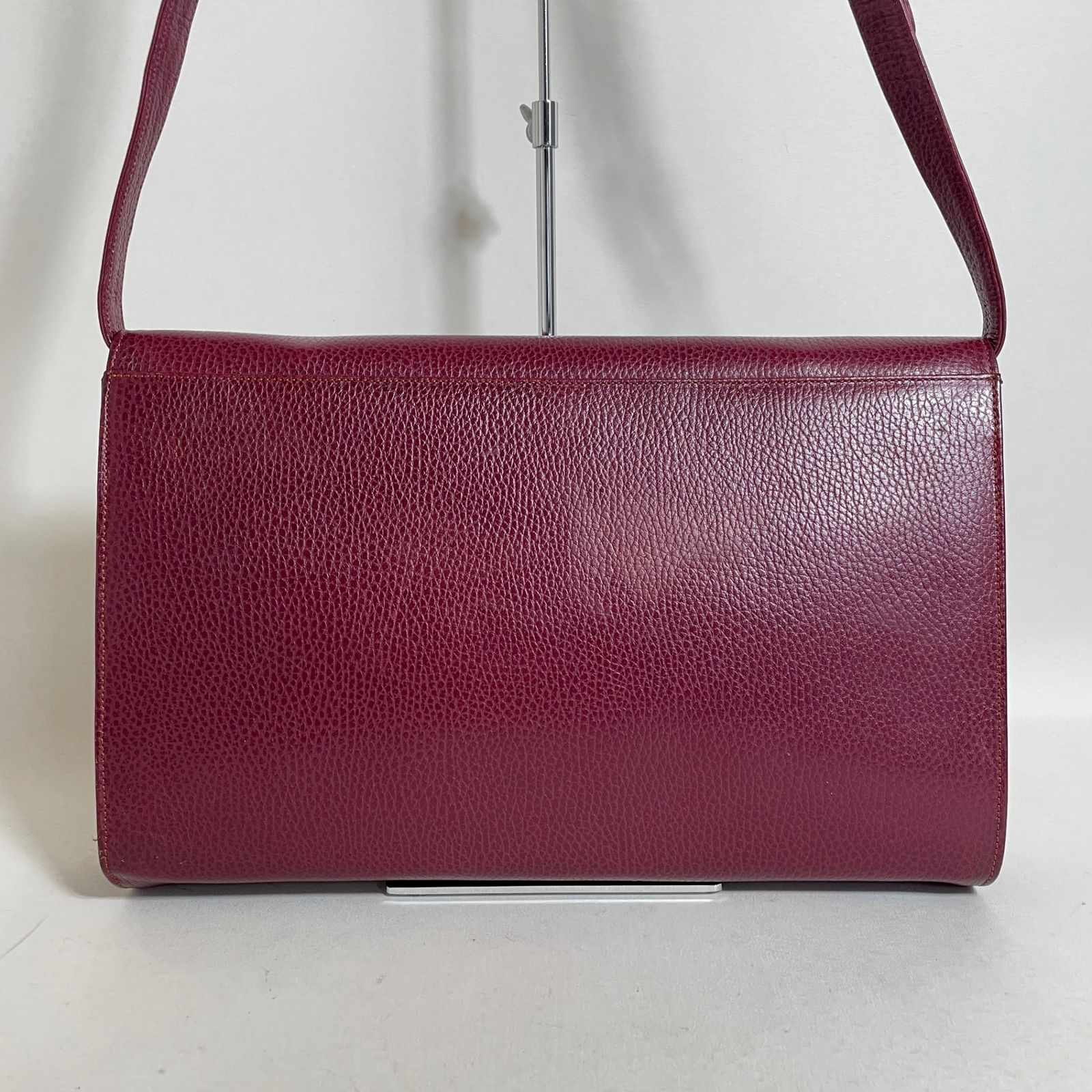 2604-270｜美品｜カルティエ ショルダーバッグ レザー ボルドー - メルカリ