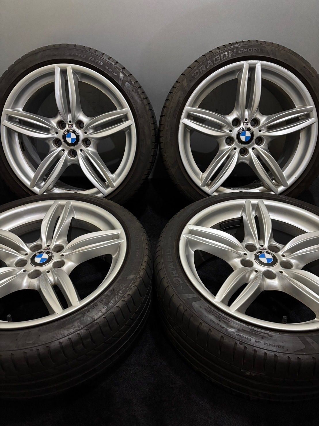 ★245/40R19 PIRELLI/DRAGON SPORT 21年製 BMW 5シリーズ Mスポーツ 純正 19インチ 8.5J/9J +33/+44 120 5H 夏タイヤ 4本 (1-M414)