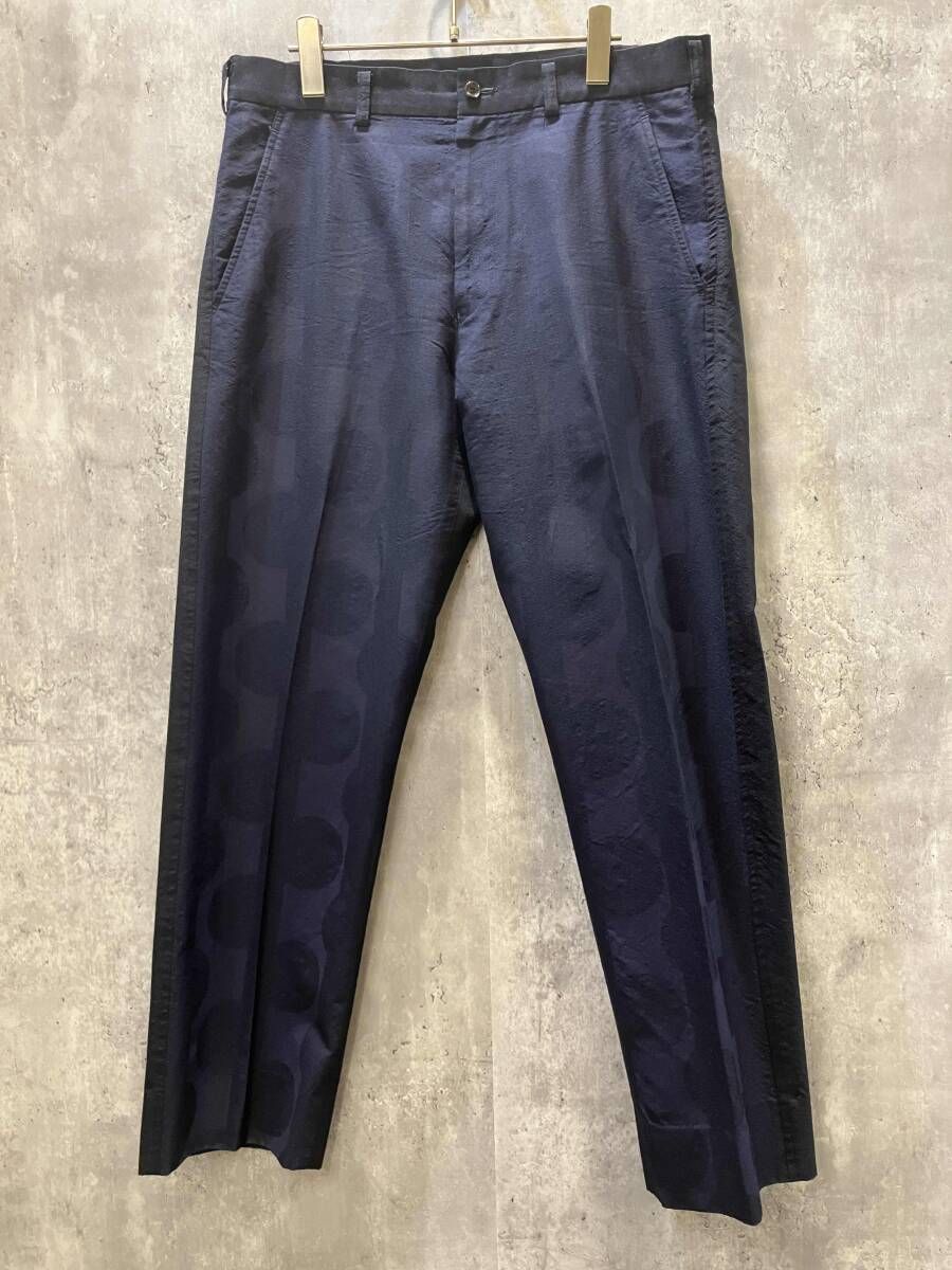 02SS COMME des GARCONS HOMME ドット柄パンツ size M ネイビー