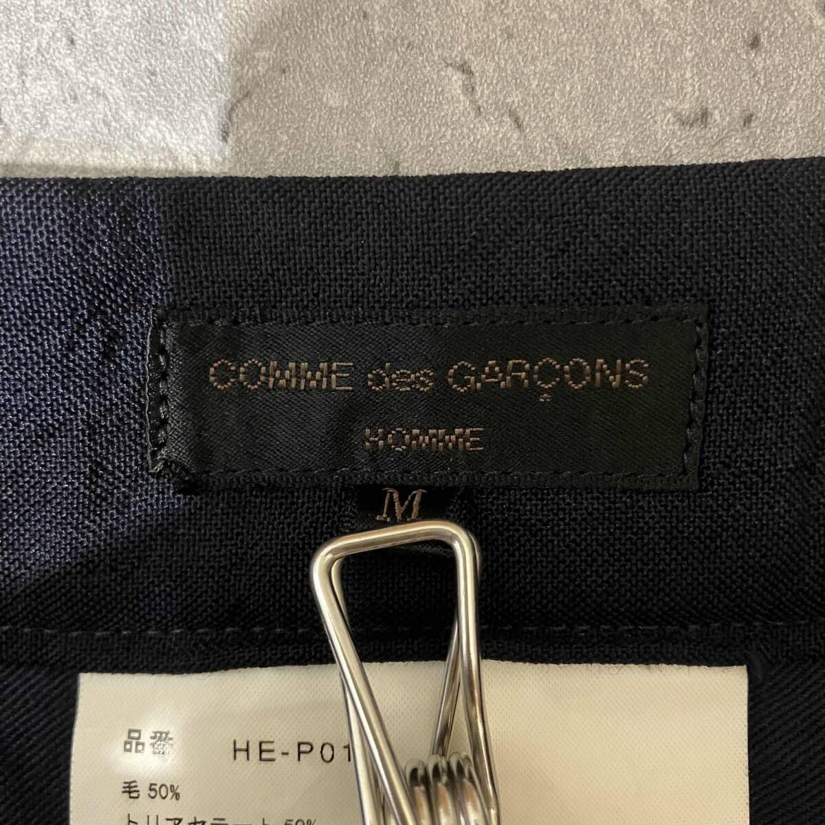 02SS COMME des GARCONS HOMME ドット柄パンツ size M ネイビー