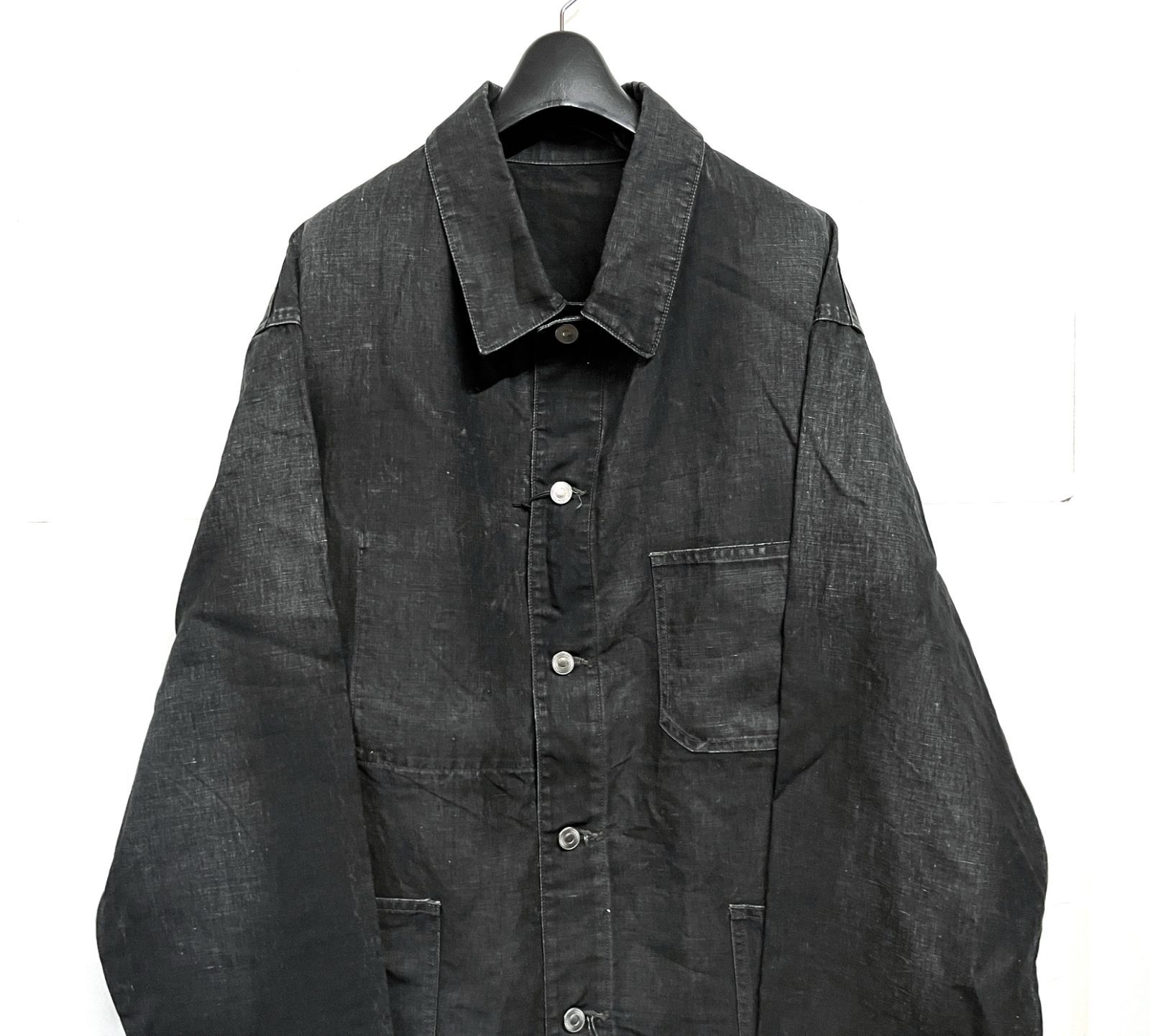 A.PRESSE｜アプレッセ Vintage Black Linen Coverall ヴィンテージ