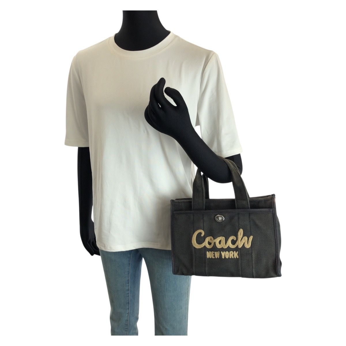 COACH コーチ カーゴ トート ブラック 黒 シルバー金具 キャンバス