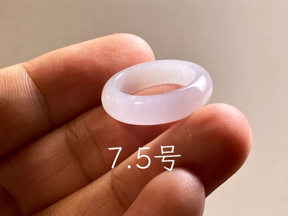 L18-25 超薄ピンクラベンダー 氷糯種 7.5号 ミャンマー産 A貨 本翡翠