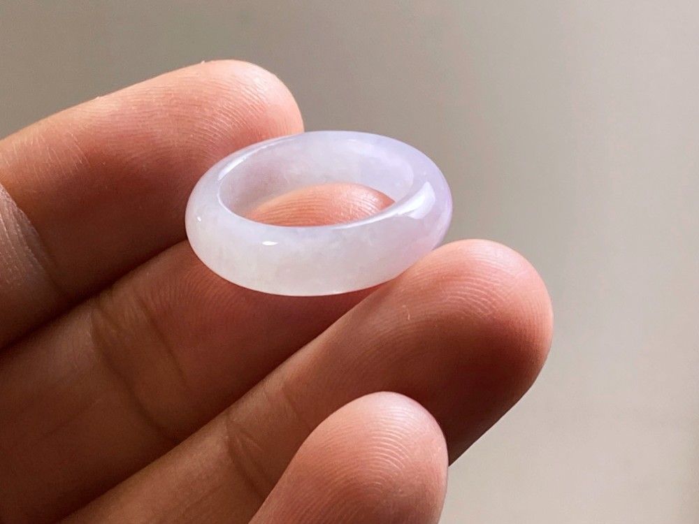 L18-25 超薄ピンクラベンダー 氷糯種 7.5号 ミャンマー産 A貨 本翡翠