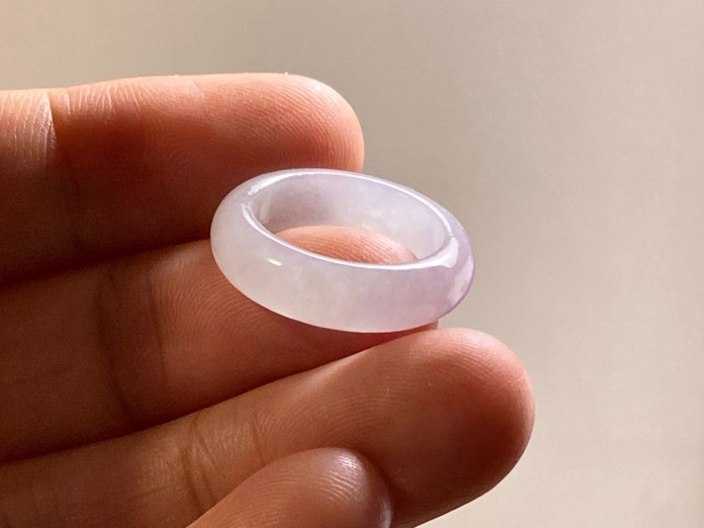 L18-25 超薄ピンクラベンダー 氷糯種 7.5号 ミャンマー産 A貨 本翡翠