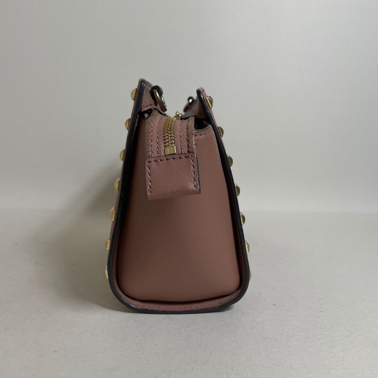 2605-181｜マイケルコース ショルダーバッグ レザー ピンク スタッズ 