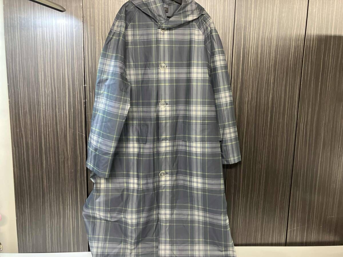 BURBERRY バーバリー グリーンチェック サイズ50 その他コート POLYURETHAN TARTAN RAINCOAT