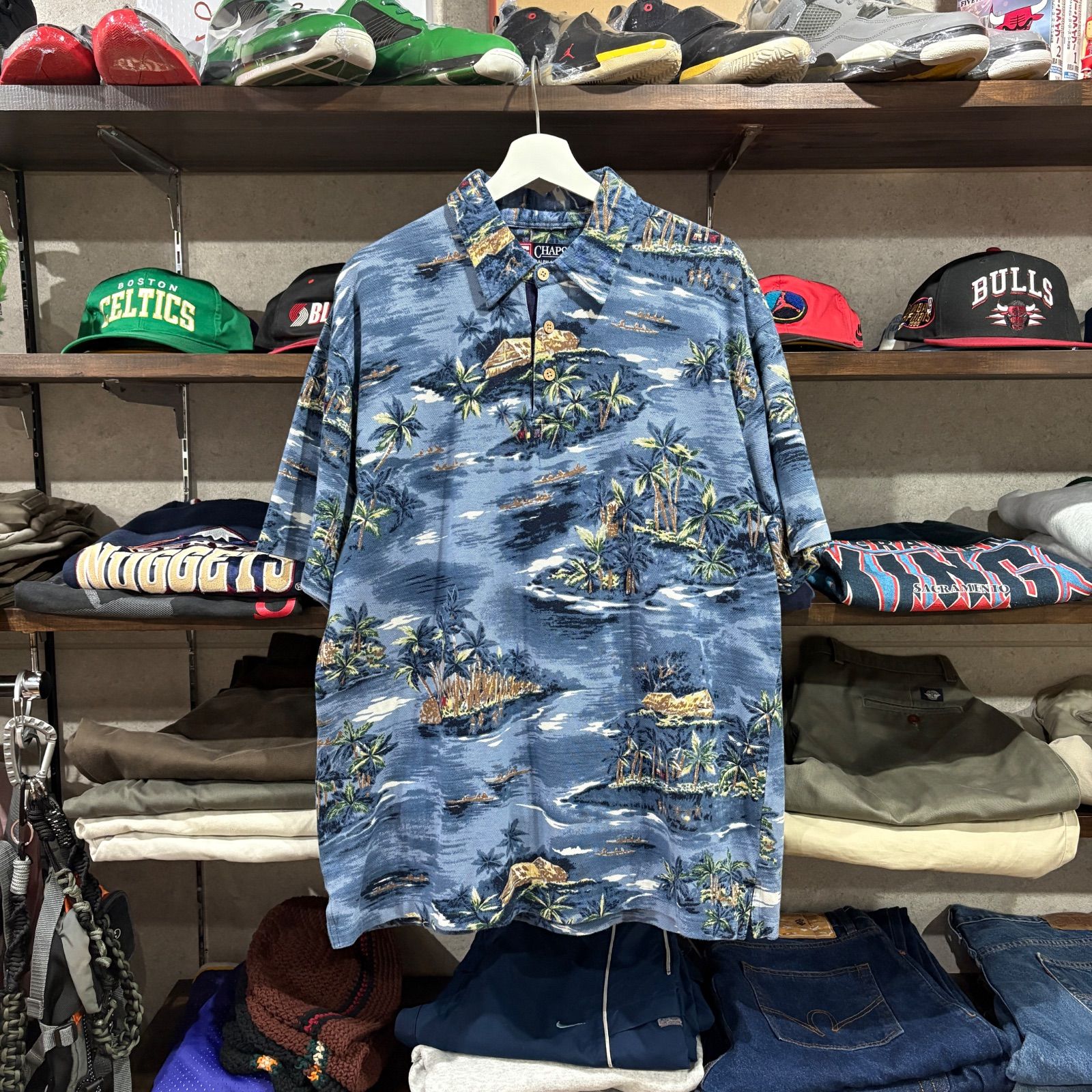 【90~00s / CHAPS Ralph Lauren / Patterned Polo Shirt / XL】