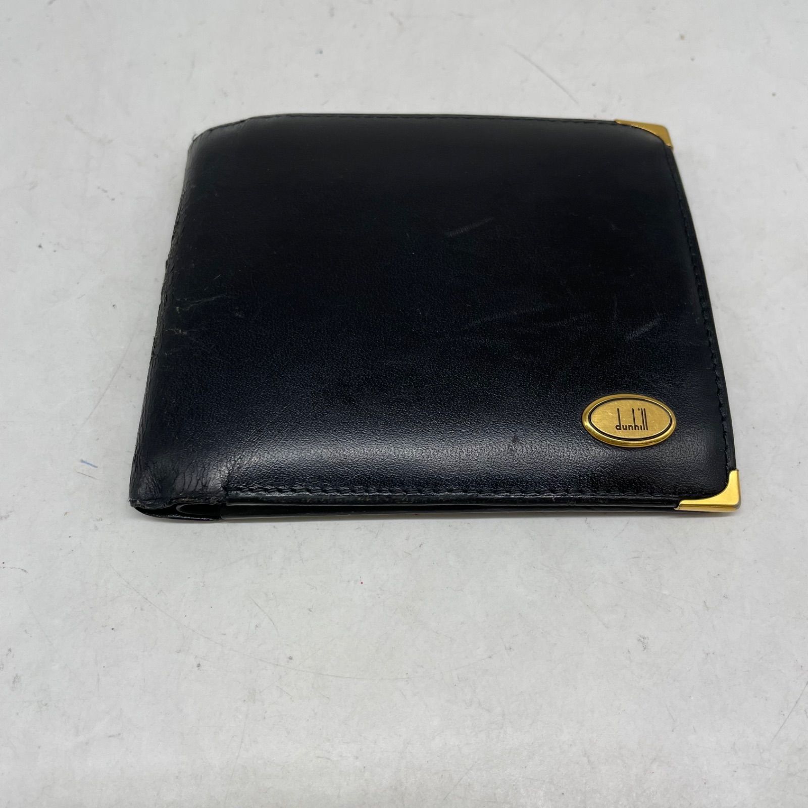ダンヒル 2つ折り 財布 コンパクト 革 黒札入れカード GA68 - メルカリ