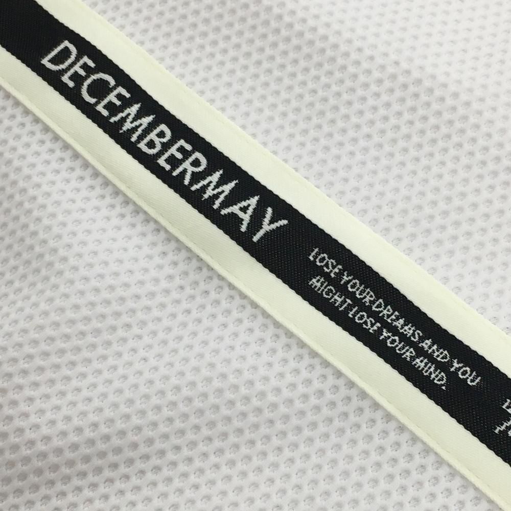 超美品】ディセンバーメイ ノースリーブハイネックシャツ 白×ブルー 