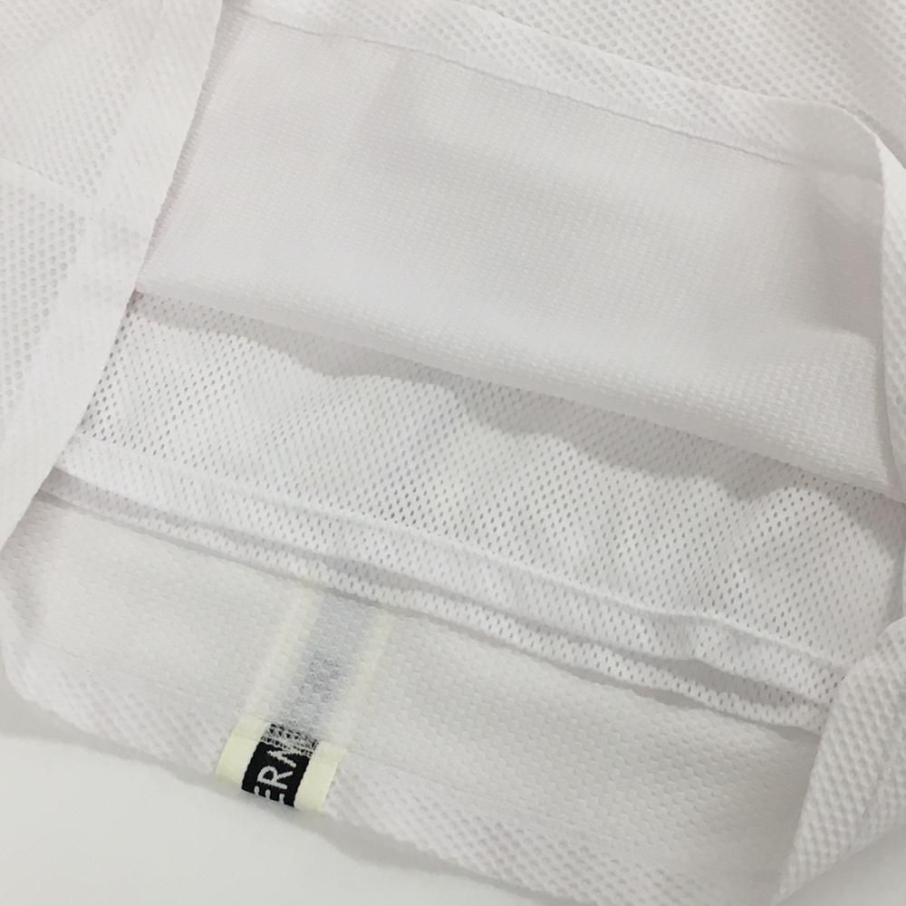 超美品】ディセンバーメイ ノースリーブハイネックシャツ 白×ブルー 