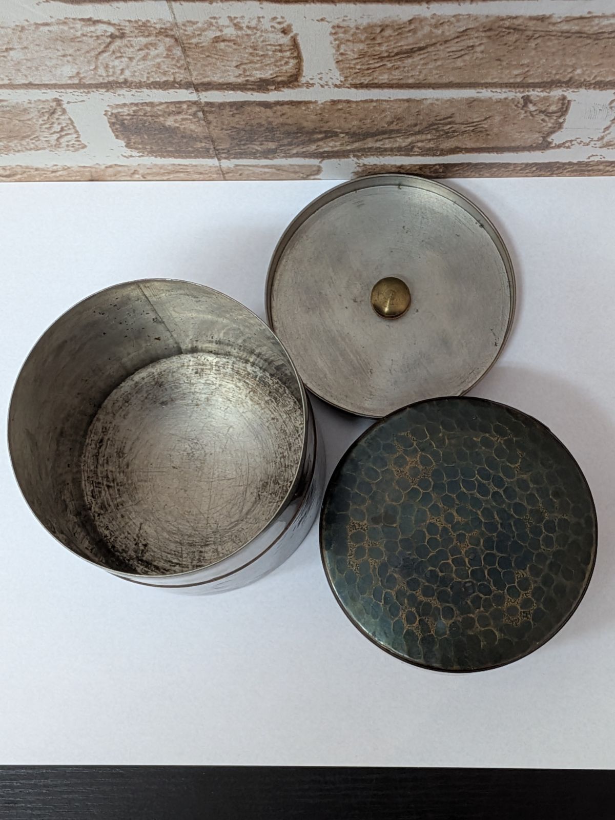 芳燕堂　茶筒　鎚起銅器　燕産 希少/伝統工芸品】芳燕堂 鎚起銅器 茶筒 燕三条 銅製 茶匙 茶道具 煎茶