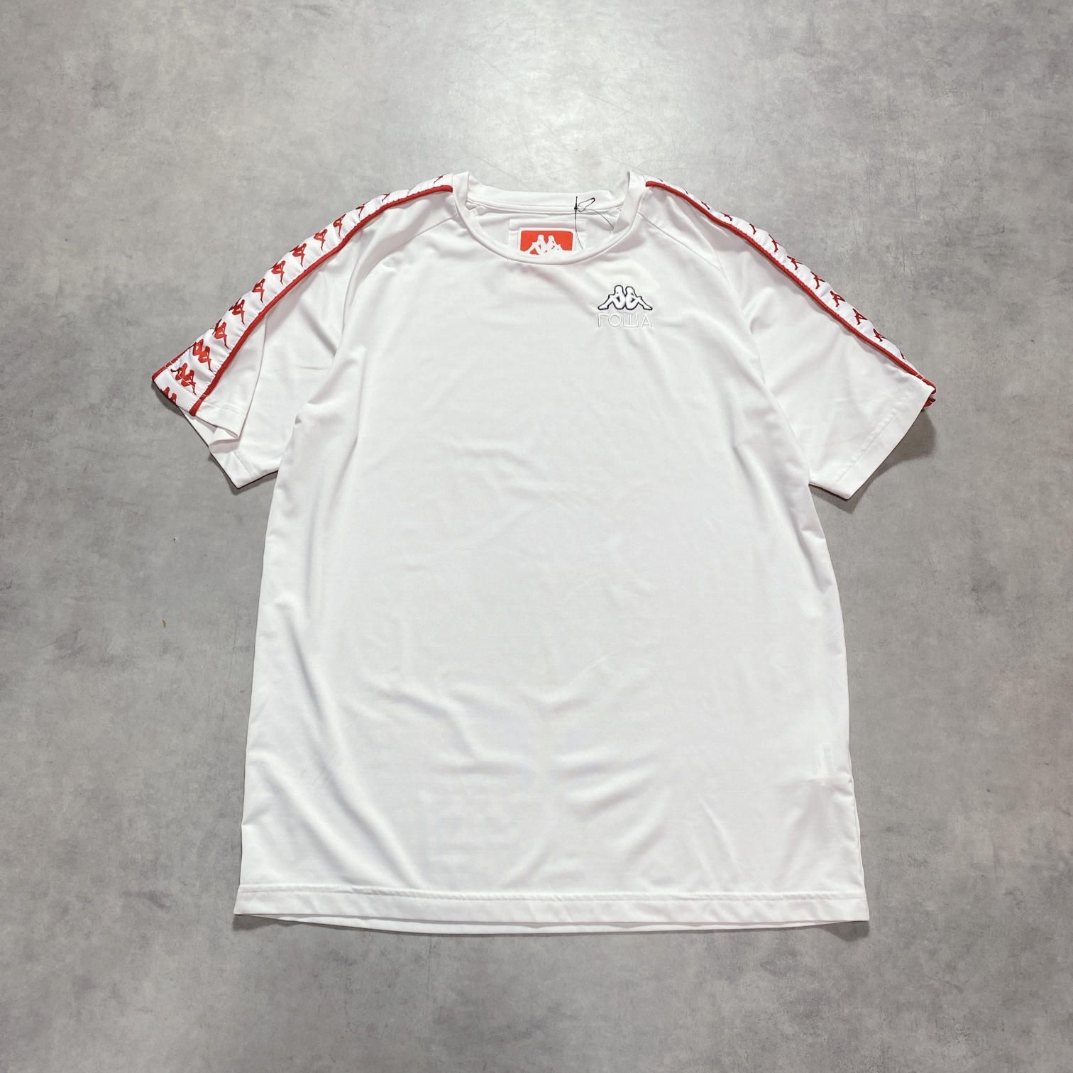 GQ5634◇gosha rubchinskiy×kappa：ゲームシャツ◇L◇ホワイト系