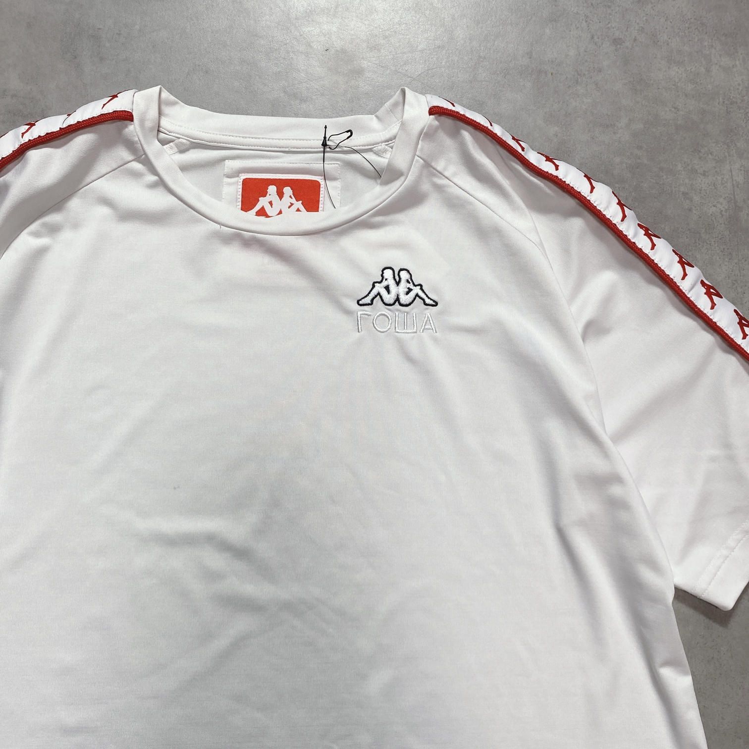GQ5634◇gosha rubchinskiy×kappa：ゲームシャツ◇L◇ホワイト系