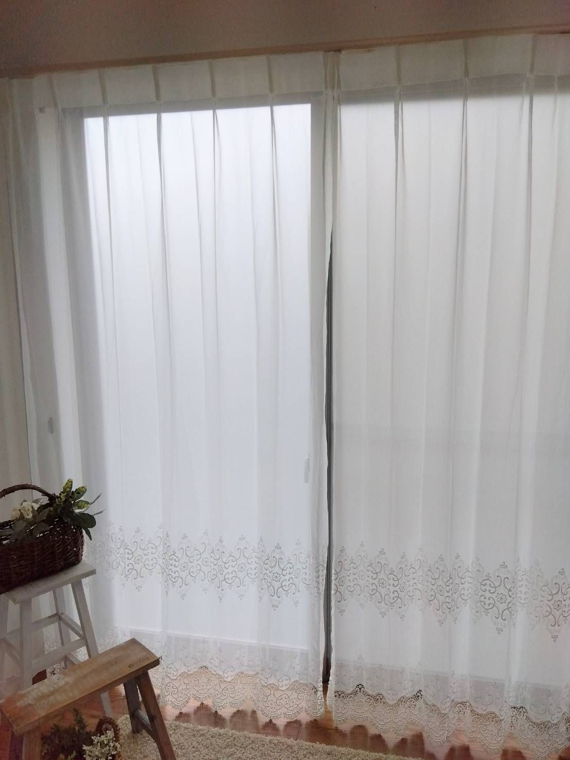 オリジナル商品オーダーレース完成品 幅200cm×丈202cm（総丈）LRI021S