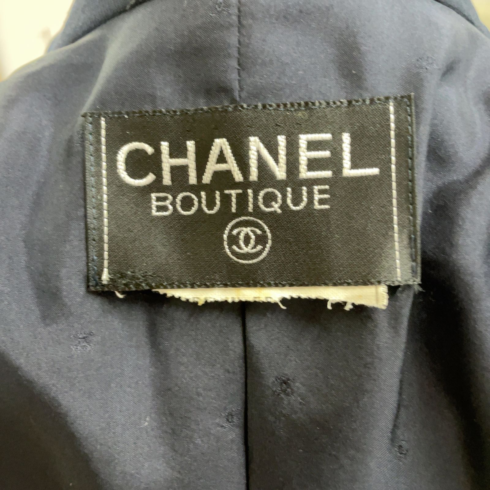 CHANEL セットアップ ココマークボタン ジャケット・スカート ネイビー
