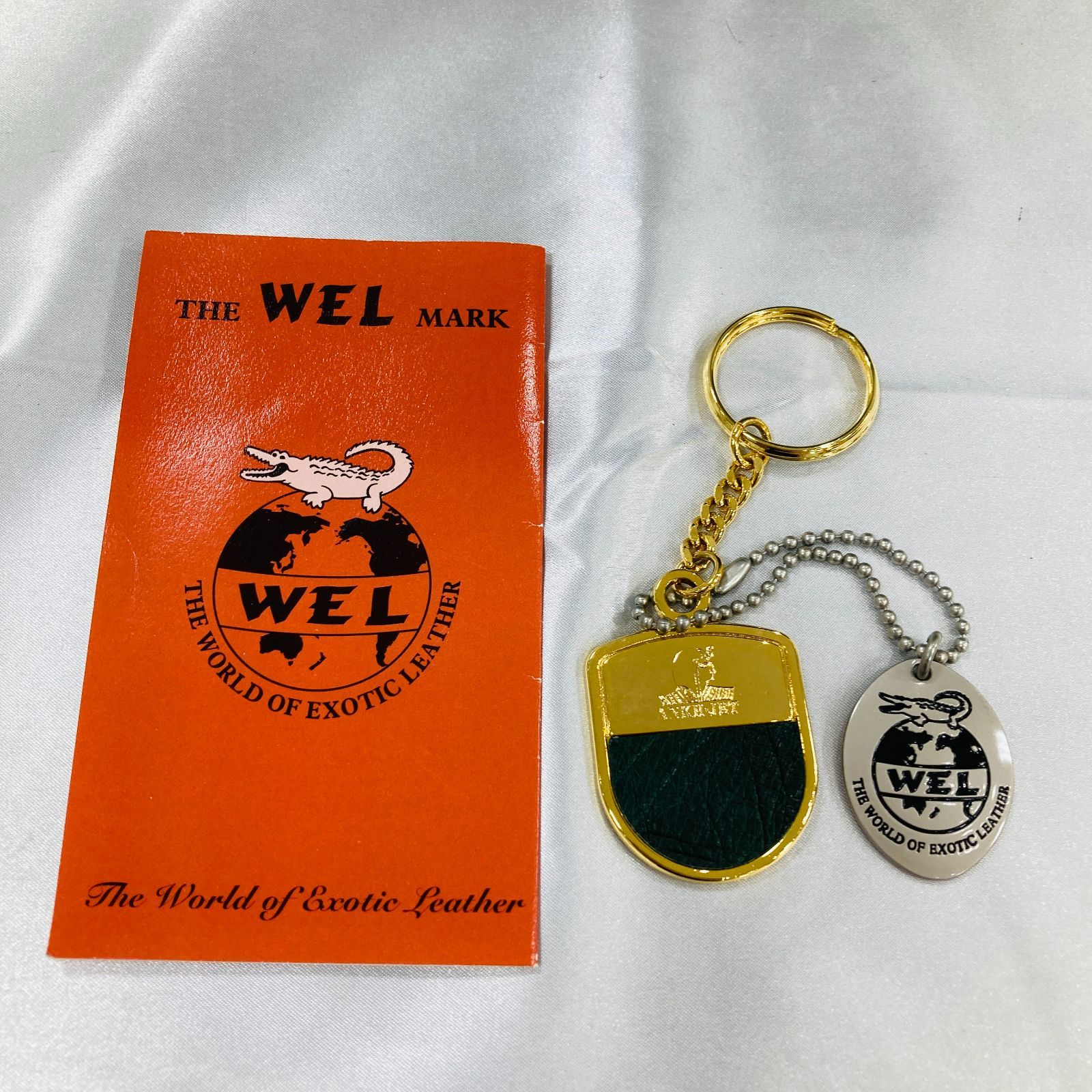A【中古品】THE WEL MARK オーストリッチ本革バッグ 緑 百貨店 高級 