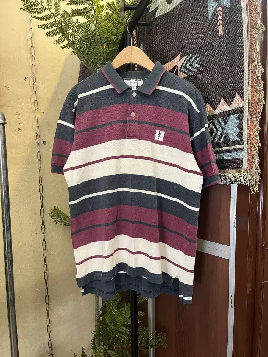イヴ・サンローラン ストライプ カラーTシャツ #csz979 SAINT LAURENT 