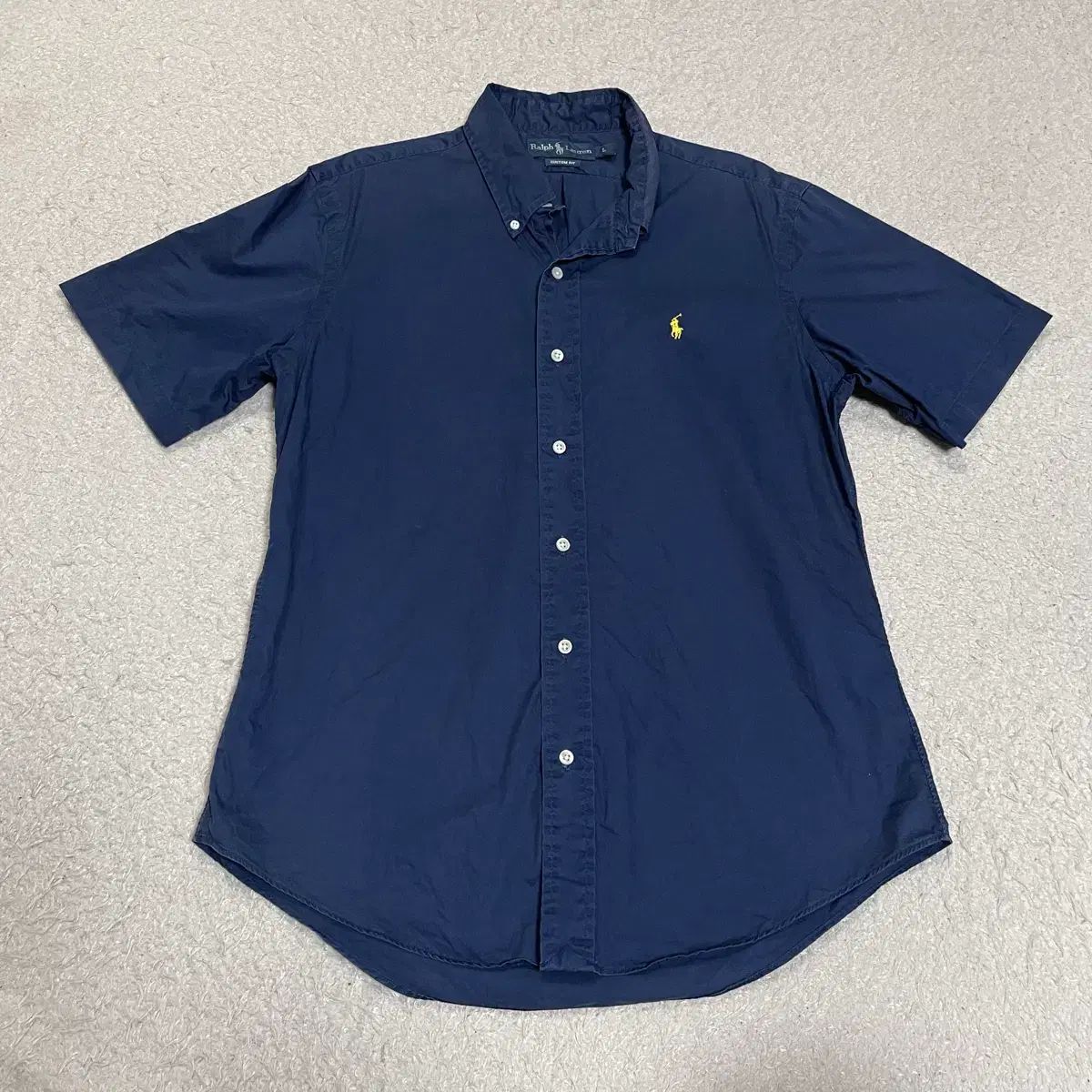 RALPH ネイビー POLO ラルフローレン LAUREN 半袖シャツ L ポロ 半袖 