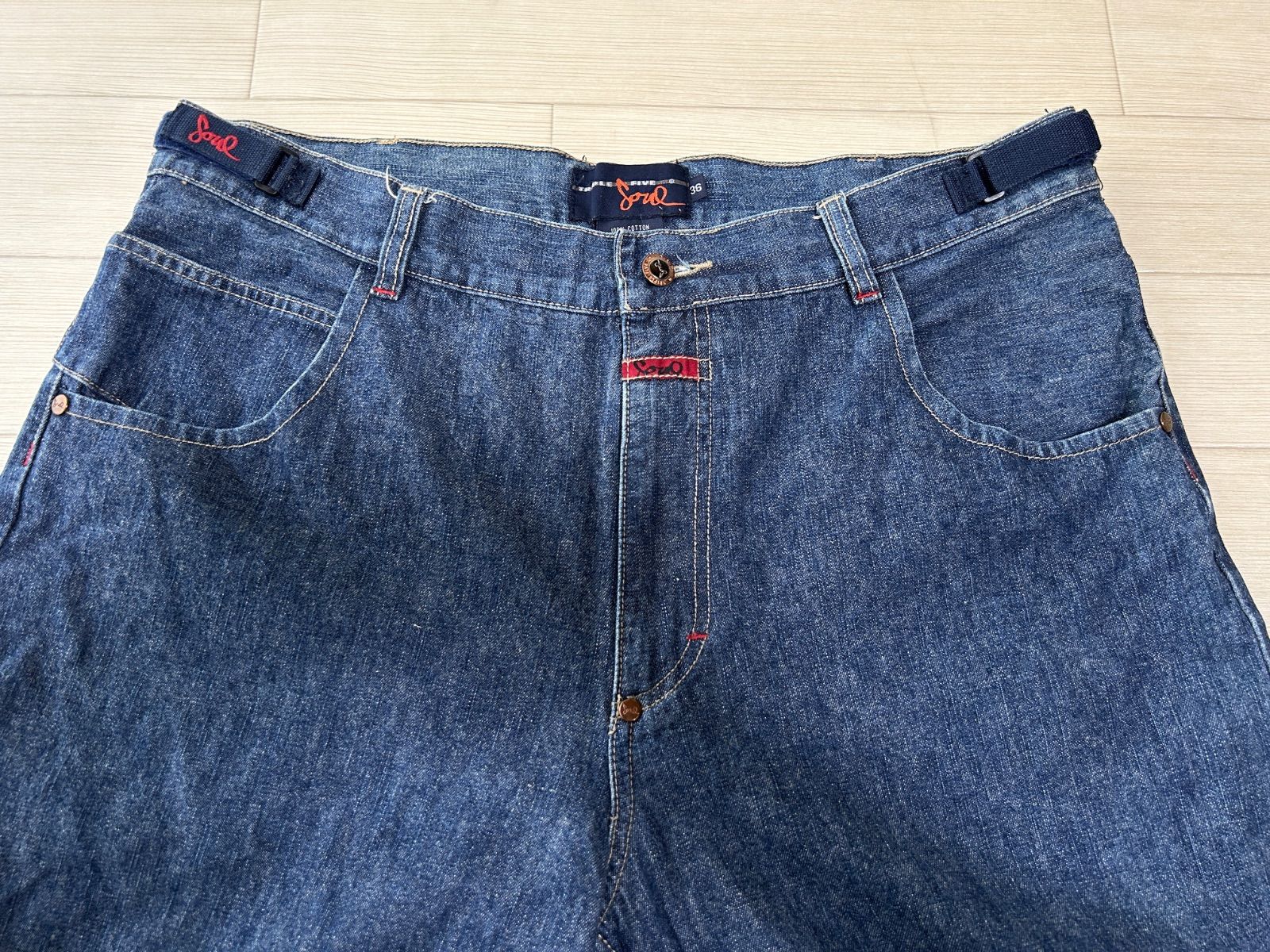 555soul ワイド 極太 バギージーンズ size36 デニムパンツ【古着