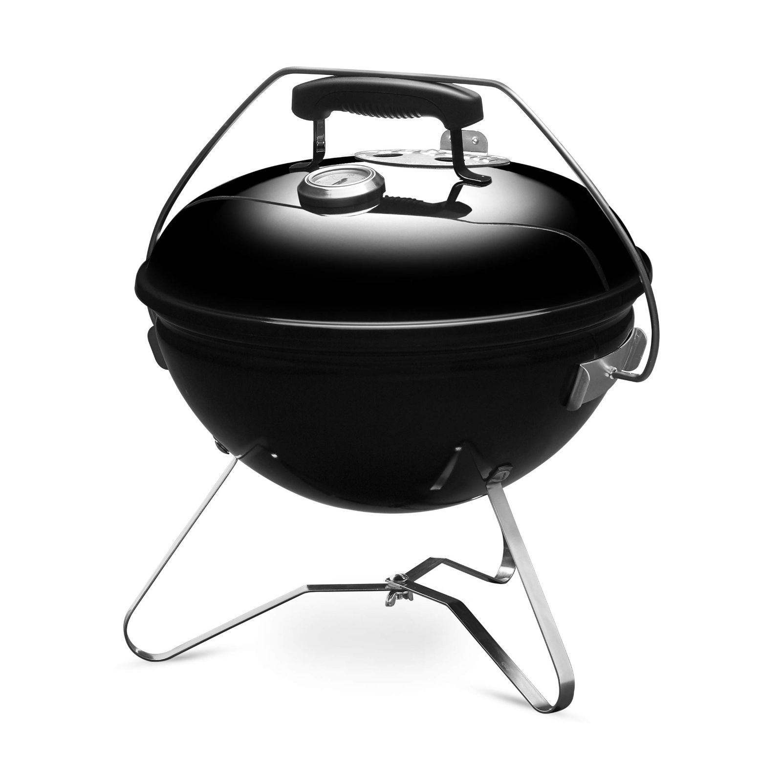 Weber(ウェーバー) バーベキュー コンロ 直径37cm スモーキージョープレミアム キャンプ 焚火台 4-6人用 焚き火台【日本正規品10年】 温度計付き 1121308 ブラック