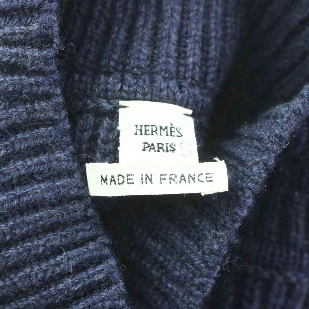 エルメス HERMES 馬のリボン飾り ツイルレーヌ ハイネック ニット 