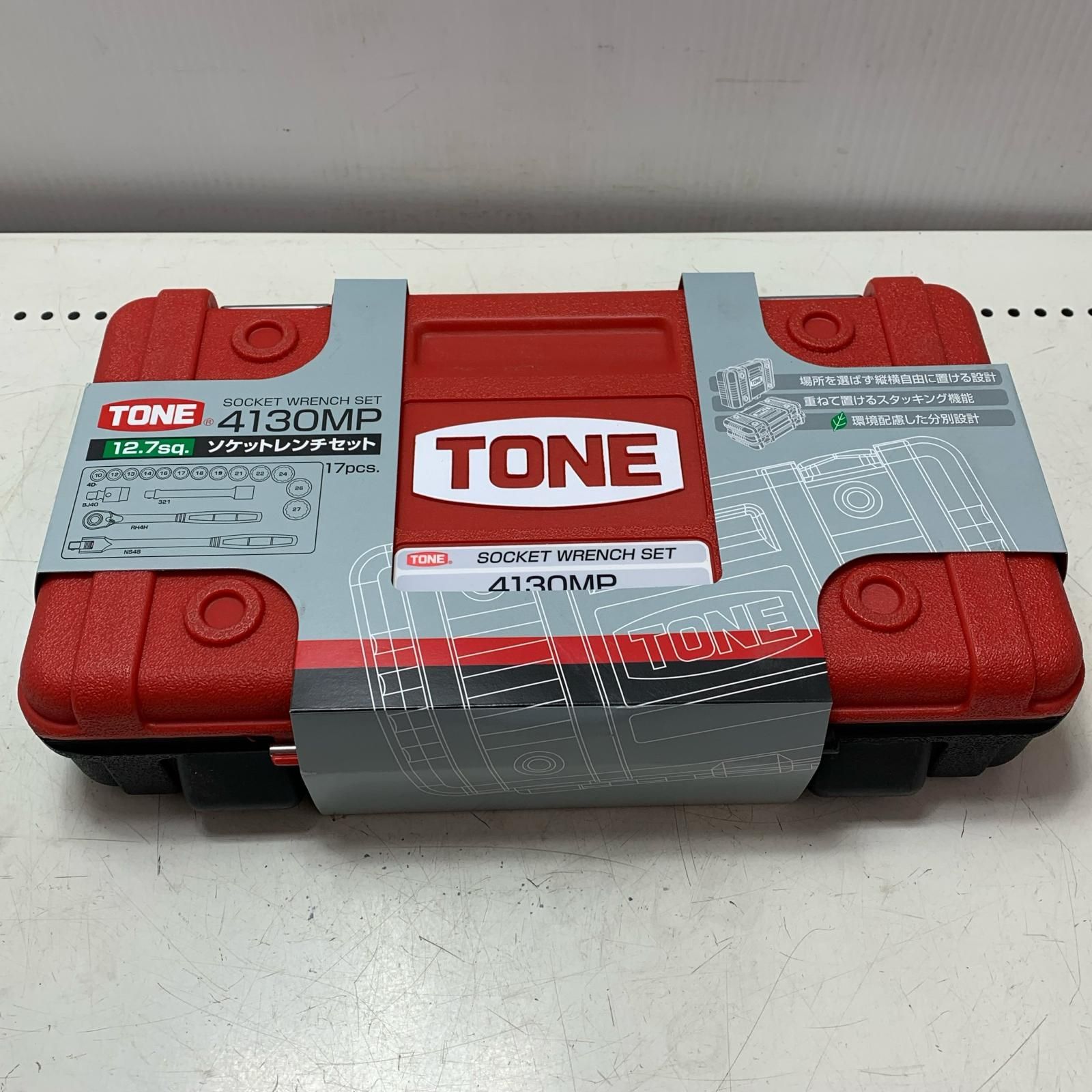 TONE トネ ソケットレンチセット 4130MP レッド
