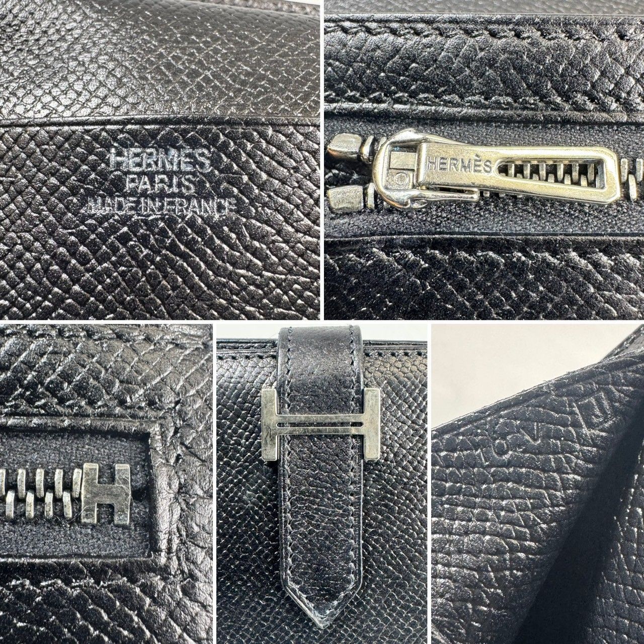 美品】HERMES エルメス シェーブル ベアンスフレ 二つ折り 長財布 □J 