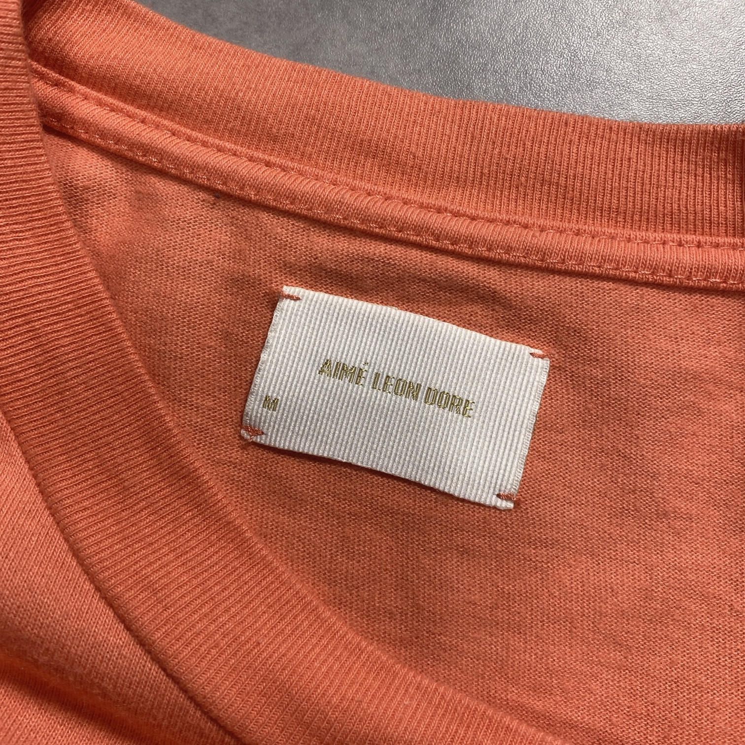 GQ5642◇AIMÉ LEON DORE : ロゴ刺繍 長袖Tシャツ◇M◇ピンクオレンジ系 