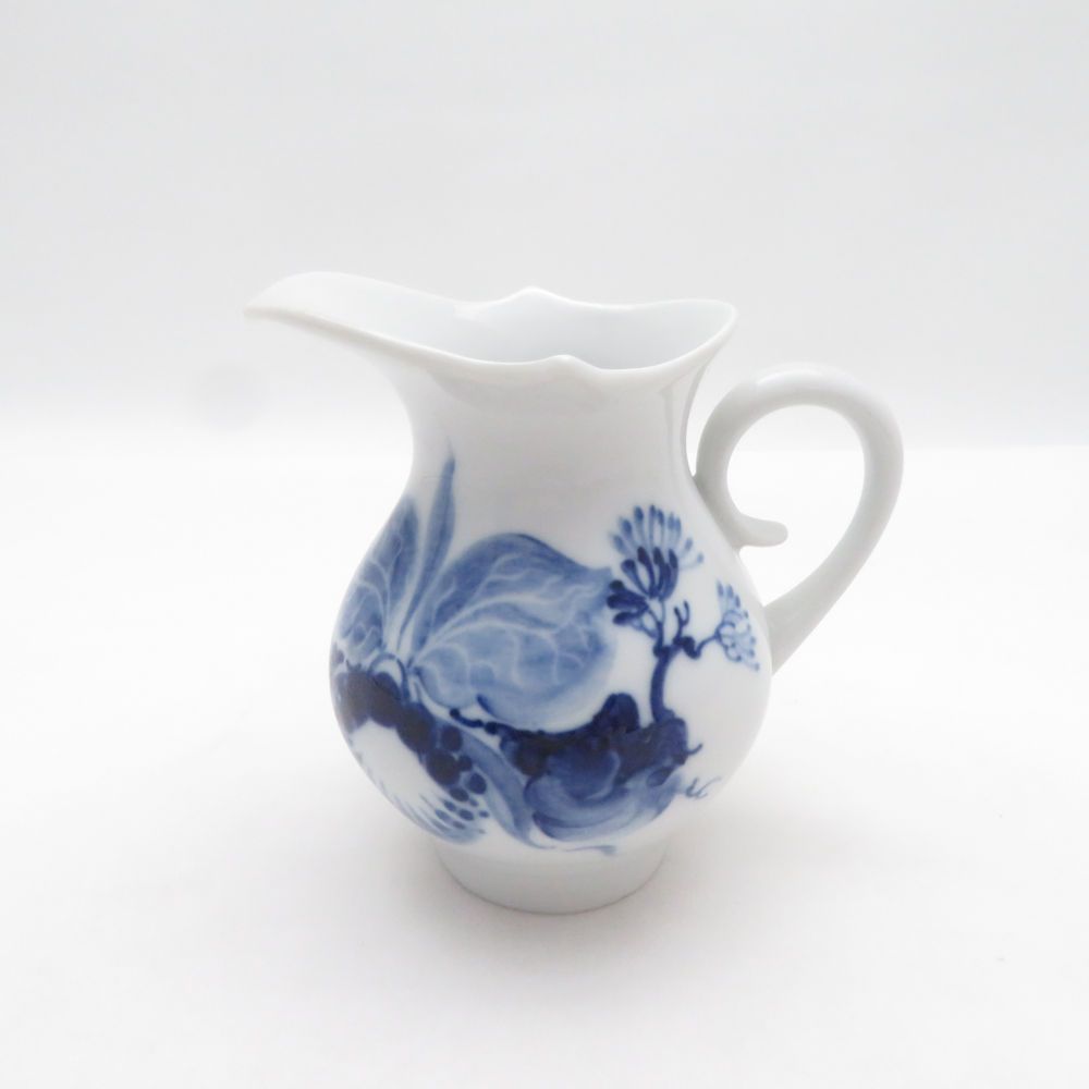 未使用 MEISSEN マイセン ブルーオーキッド 23773 クリーマー 手付き クリーム ミルクポット 蘭 花 白磁 SU14152B4